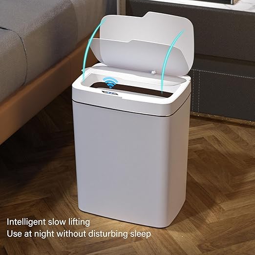 TOPINCN Motion Sensor Trash Can 18L Automatic Induction Garbage Bin Trash Can Slim Small Trash Bin Wastebasket for Toilet Bedroom Office Kitchen