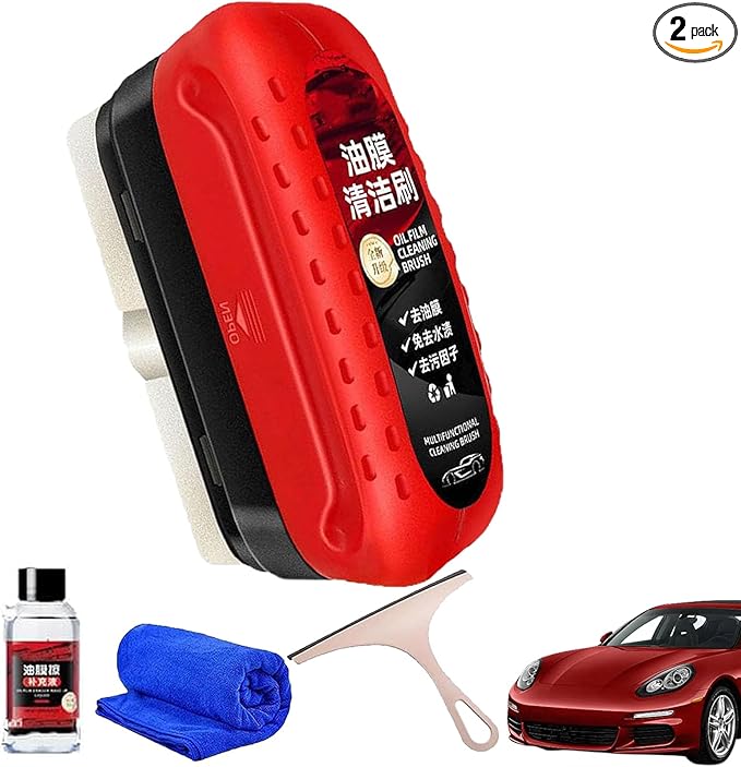 Automotive Glass Cleaner Glass Cleaning Board Automotive Oil Film Cleaning Brush Glass Oil Film Remover Hydrophobic Glass Coating for Windshield (1Pcs)