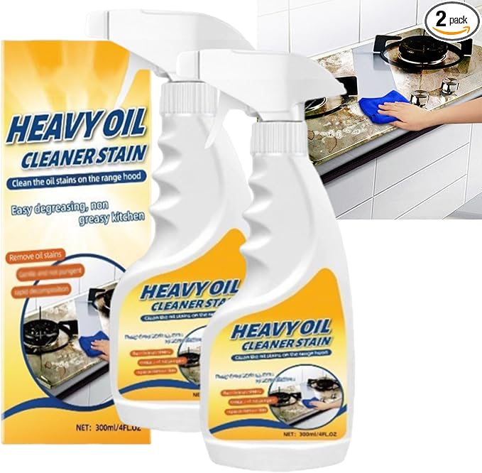 Heavy Duty Kitchen Degreaser Spray 4 FL Oz Heavy Oil Cleaner Stain Oil Stain Cleaner Multi Functiona Foam Cleaning Spray For Oven Stove Top Range Hood Sink (2PC)