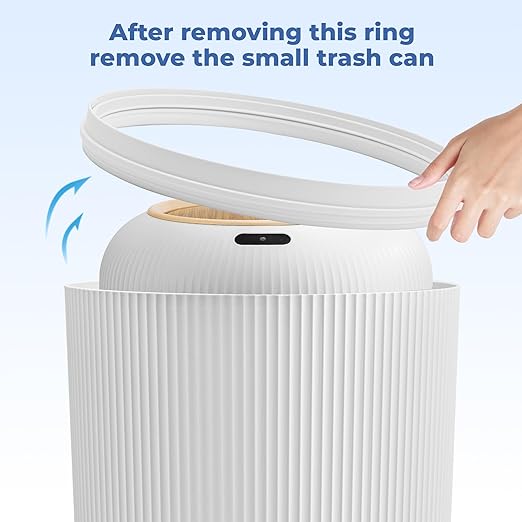 Pukomc 2 Pack Automatic Trash Can 12L /3 Gallon and 10L /2.64 Gallon Bathroom Trash Bin with Lid Touchless Small Smart Motion Sensor Garbage Cans for Kitchen BathroomLiving Room and Bedroom