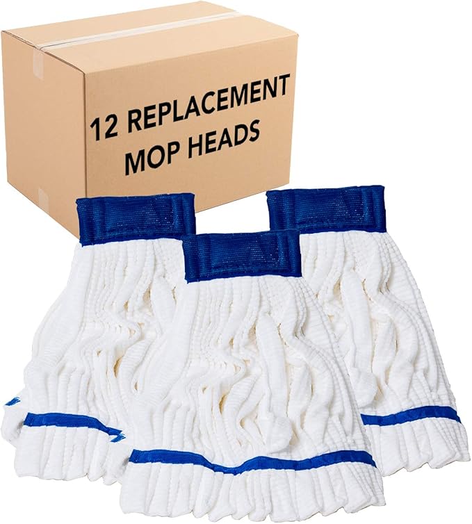 Arkwright Microfiber Tube Mop Head Replacement - (Bulk Case of 12) Heavy Duty Lint Free Super Absorbent &amp Bleach-Safe Janitorial Essential for Commercial &amp Industrial Floor Cleaning 14 oz