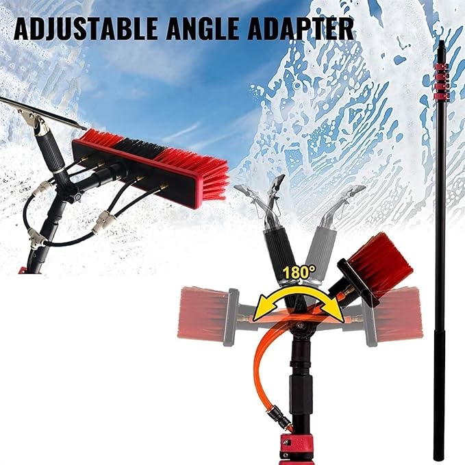 Water Fed Telescopic BrushWindow Cleaner EquipmentWater Fed Pole Window Cleaning Telescopic Extendable Window WasherWashing Kit Water Fed Brush Cleaning Photovoltaic Solar Panels ( Size : 5.4 M )