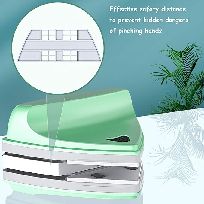 Magnetic Window Cleaner Double-Side Magnetic Glass Cleaner for Double Layer Three Floors Window Fish Tanks Skylights Patio Doors Bedroom Window and Even Shower Screens