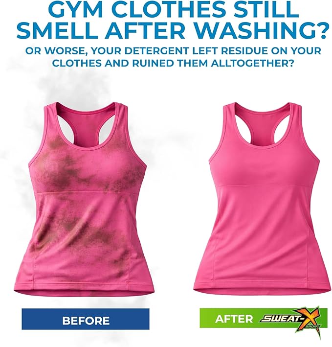 SWEAT X Original Activewear Laundry Detergent Liquid - Natural Washing Detergent for Activewear &amp Gym Clothes - Non Toxic Laundry Detergent for Sensitive Skin - Concentrated 45 Loads (1 Bottle)