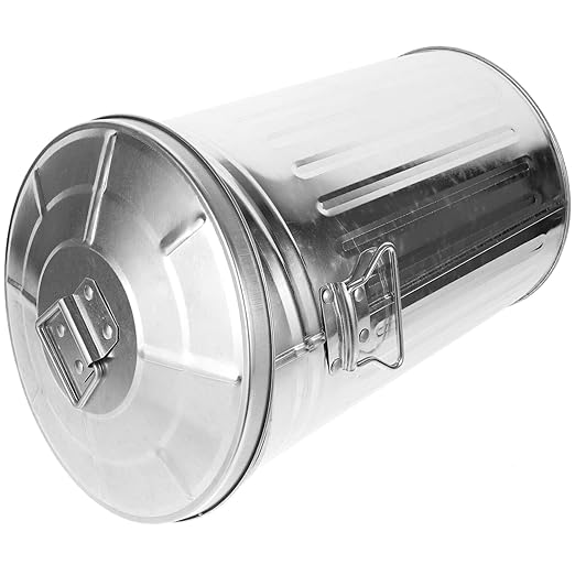 BESTOYARD Stainless Steel Trash Can with Lid 8L Outdoor Dog Poop Garbage Can Retro Round Wastebasket Container for Farm Kitchen Garbage Daily Waster Storage 29.50X22.50X22.50CM Silver 561037HE52R