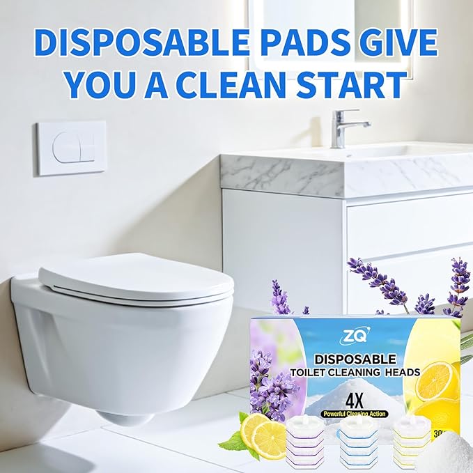 100 Count Toilet Wand Refills for Clorox 4X Cleaning Power Toilet Bowl Cleaner Refill Pads for Clorox Wand System Disposable Toilet Brush for Bathroom CleaningLight Scent