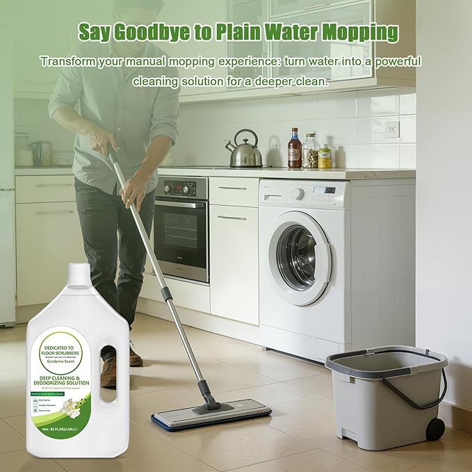Floor Cleaning Solution Compatible with Tineco – 82 FL OZ Gardenia Floor Cleaner – Sweet Long-lasting Fragrance – For All Cordless Wet/Dry Vacuum Mop Cleaner &amp Robot Vacuums with Mopping
