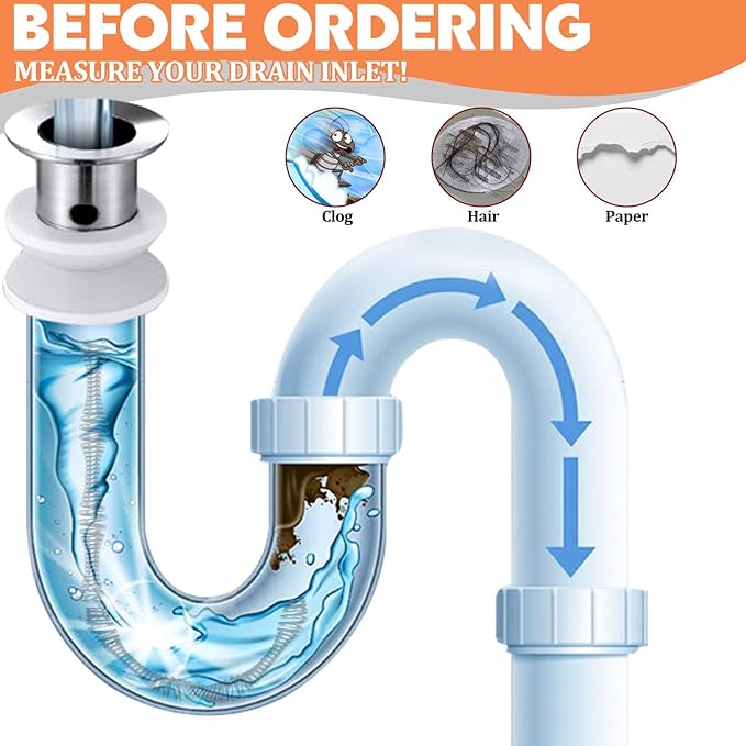 50 Ft Drain AugerUse Manually or Drill Powered 50 Foot Drain SnakeHeavy Duty Flexible Plumbing SnakeWith Gloves and Storage Bag for Kitchen Sink Shower Drain (50FT Orange)
