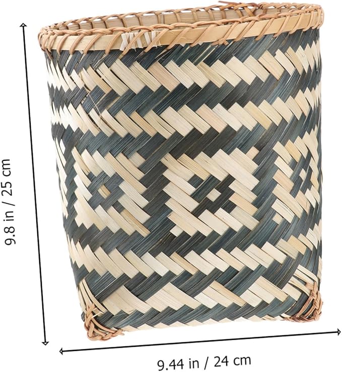 BESTOYARD 1pc Woven Trash Can Stylish Household Waste Basket for Creative Storage Container for Home Use Compact Design for Chic Decor Random Style