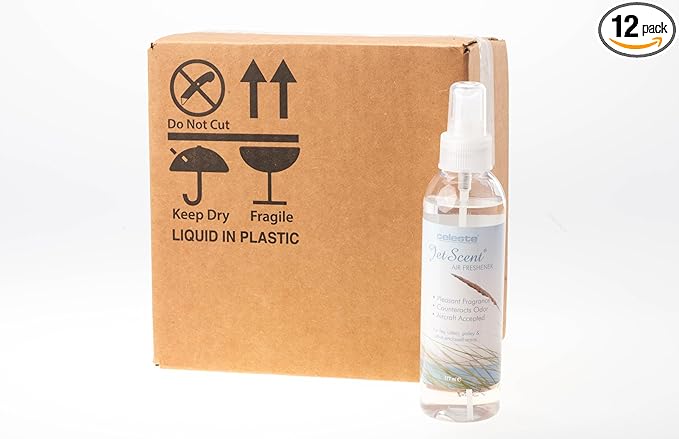Celeste JetScent LS-6800 Clean &amp Pure Air Freshener (Case of 12 x 6oz) | Aviation Grade Odor Neutralizer | Non-Aerosol Pump Spray | Safe for Aircraft Cabins &amp Fabrics