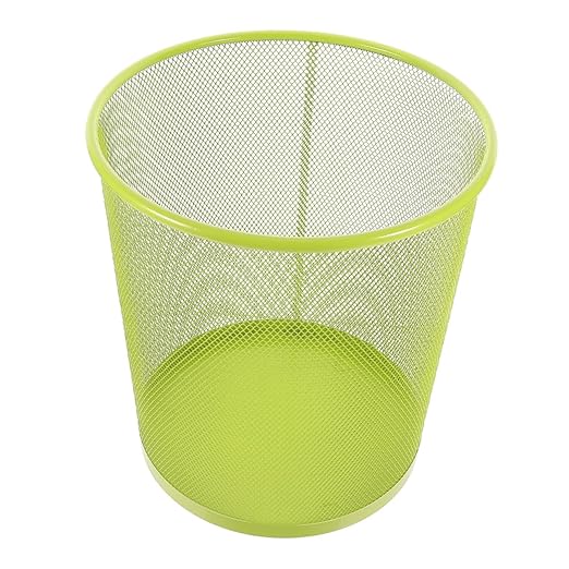 PRETYZOOM Metal Wire Mesh Trash Can Large Decorative Metal Garbage Storage Container for Kitchen and Office Round Open Top Wastebasket for Bathroom and Home Practical Rubbish Bin
