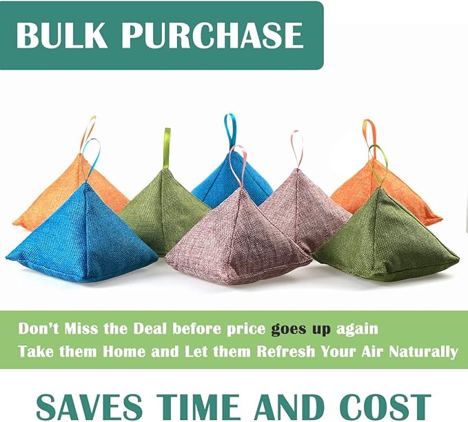 Charcoal Bamboo Bags nature fresh charcoal bags Activated Charcoal Odor Absorber Eliminator Bag (8 Green Brown Orange Blue)