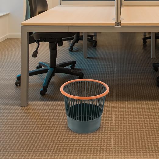 Rubbish Storage Can Garbage Container 26.5X26.5Cm Nordic Green Round Open Wastebasket Household Trash Can for Kitchen Bathroom Office