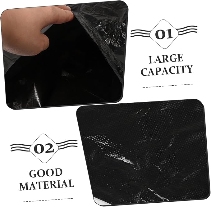 25pcs Thickened Garbage Bags Hdpe Tear Resistant Trash Bags for Kitchen Bathroom Home Use Large Capacity Waste Liners
