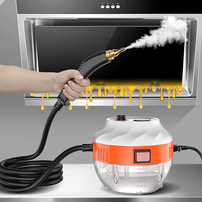 1600W High pressure steam cleaners 1000ml Handheld Steam Cleaner Machine Portable Multifunctional High-Temperature Steam Cleaner for Air Conditioner Washing Machine Microwave Oven (Color : Orange)