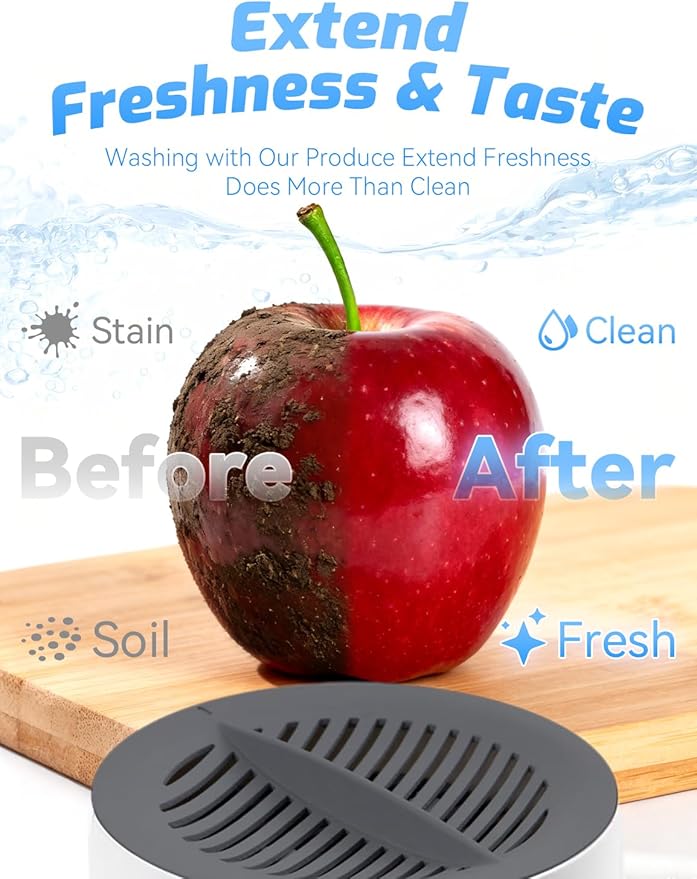 ERYNA Vegetable Cleaner Produce Cleaner Under 3 Minutes Extend Freshness Works on All Produce (3Pcs)