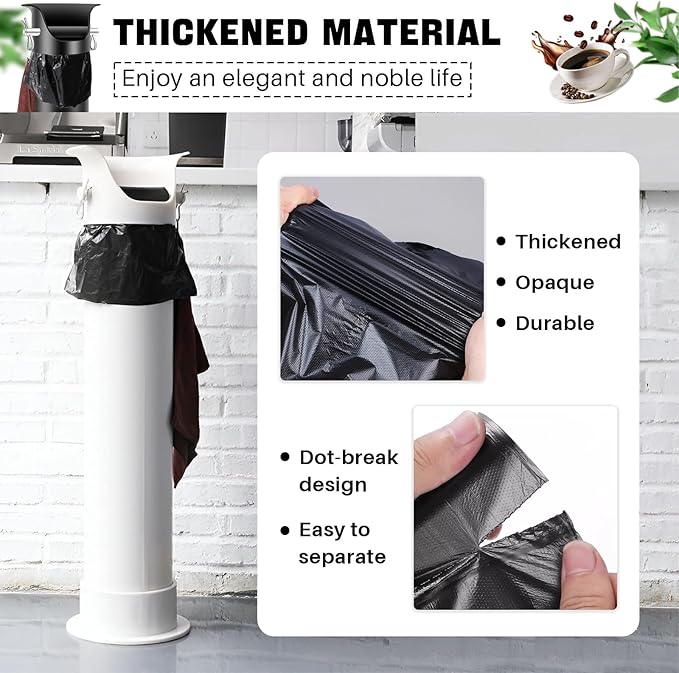 Espresso Knock Box Garbage Bags for Commercial Floor Standing coffee knock box Large trash bags for Coffee Grounds for Coffee Shop Bar KitchenOffice (2Roll/50pcs)