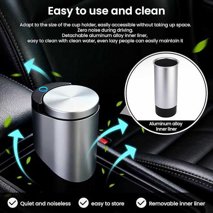 2 in 1 Car Air Freshener and Garbage Can Multifunctional Car Aroma Diffuser with Trash Bin Portable Car Odor Eliminator &amp Interior Organizer for Auto Truck SUV Vehicle(Black)