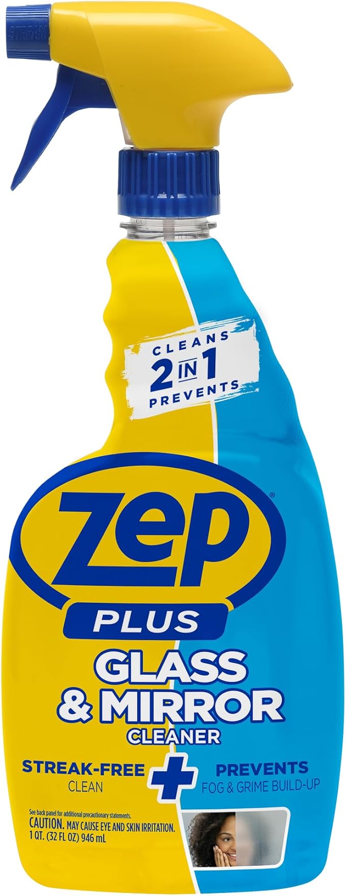 Zep Plus Glass &amp Mirror Cleaner - 32 Oz. (Case of 12) - R53812 - Keep Your Mirror and Glass Surfaces Clear + Streak-free While Also Preventing Mirror Fog…