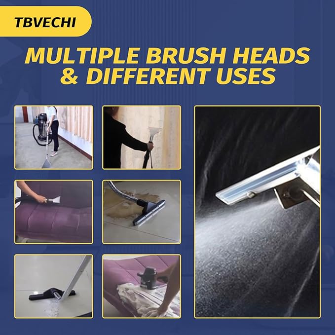 /40L/60L/15.85gal Commercial Carpet Cleaner Machine - 3in1 Wet Dry Upholstery Cleaner with Long Vacuum Head and Round Brush for Carpet Sofa Curtain