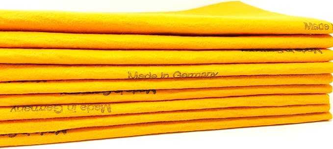 100 Pack Extra Large Original German Shammy Cloths Chamois Towels Super Absorbent for Pets Parenting Tool Cleaning for Home and Commercial Use Wholesale Bulk (Orange)