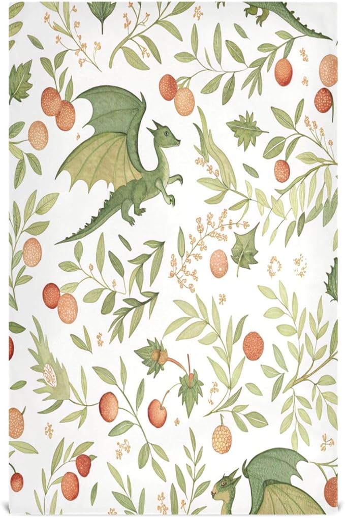 Kitchen Dish Towels Set of 4 Medieval Dragons Ultra Soft Absorbent Kitchen Towels Tea Towels Hand Towels Quick Drying Reusable Cleaning Cloths 18 x 28 inch