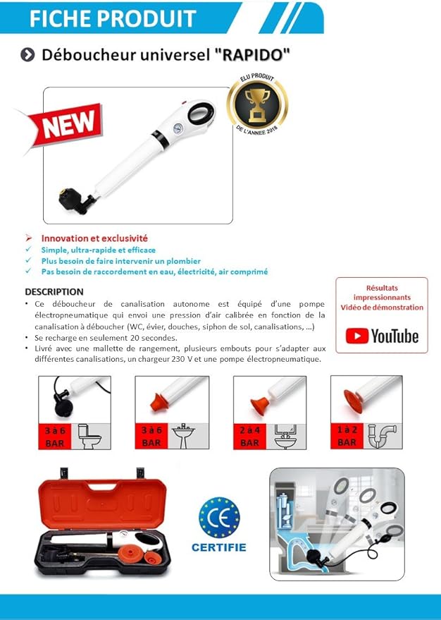 Universal Drain Unblocker RAPIDO