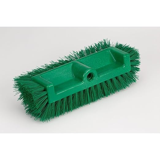 SPARTA Multi-Level Tile Scrub Brush 12 Wide Brush Head Heavy-Duty Tile Cleaning Brush with End Bristles for Commercial Tiles Tubs and Floor Plastic 12 Inches Green