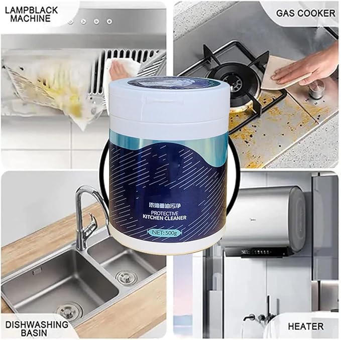 Kitchen Powder Degreaser Cleaning Powder for Grease All Purpose CleaningPowder Stove Cleaner Heavy Oil Grease Away PowderCleaner (1PC)