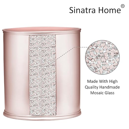 Zahari Home Sinatra Waste Basket Decorative Beautiful Designs Bathroom Bedroom Living Room Decor Blush