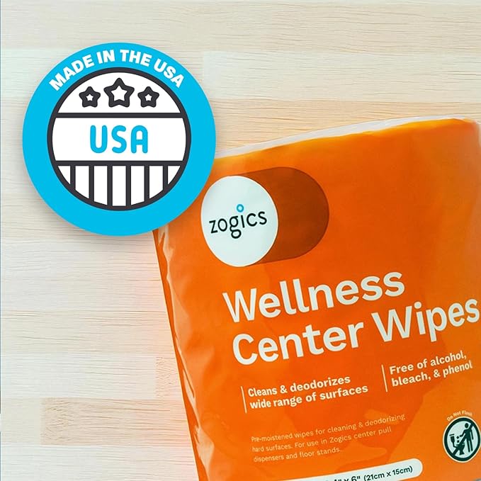 Zogics Wellness Center Cleaning Wipes – Gym Equipment Wipes for Cleaning Surfaces and Fitness Equipment Durable and Safe Pre-Saturated Wet Wipes (2300 Count 2 Rolls of 1150 Wipes)