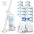 Disposable Toilet Brush and Holder Set with 48 Toilet Cleaner RefillsToilet Wand Kit with Toilet Brush Refill Pads Disposable Toilet Cleaning System for Toilet BowlBathtubBathroom - White