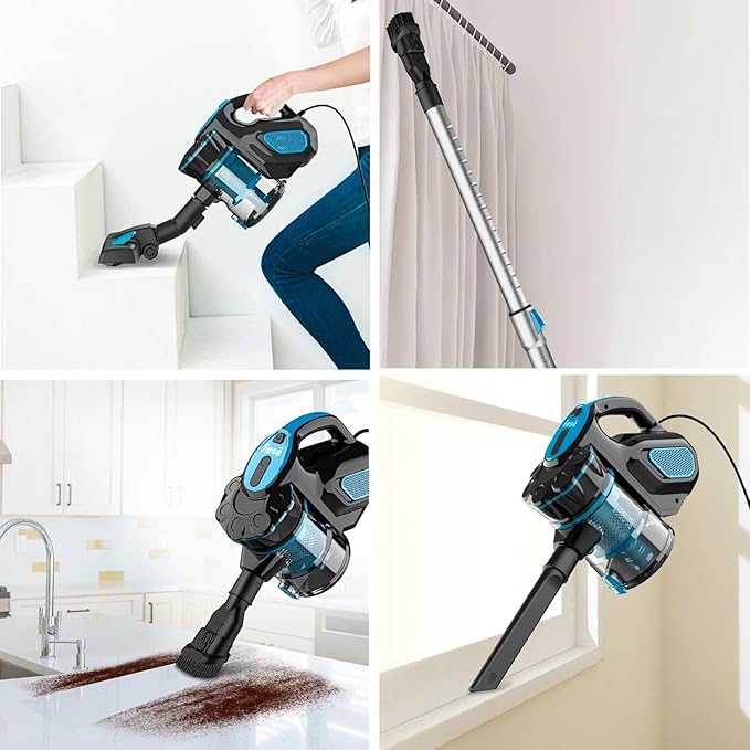 Powerful 18Kpa Suction Stick Vacuum Cleaner Red