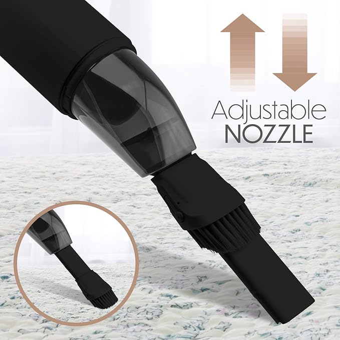 STARUMENT Portable Hand Vacuum Cleaner Handheld Cordless Cleaner for Dust Pet Hair Dirt Home Car Interior Lightweight Easy to Use Compact Design Battery Rechargeable with USB-C Cable - Black