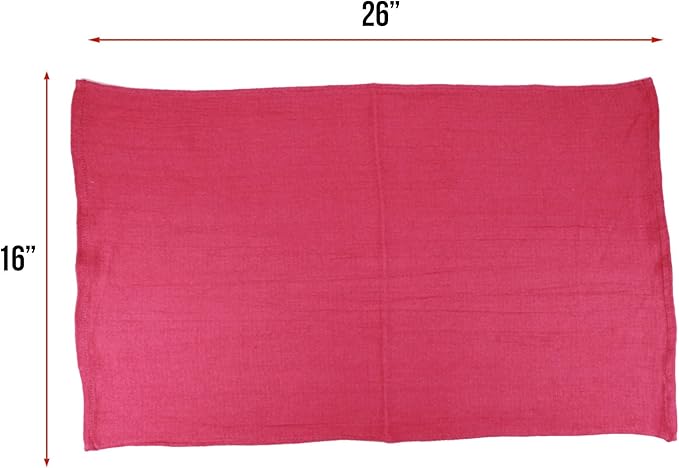 Arkwright Microfiber Huck Towels Pack of 12 Lint Free Surgical Cleaning Cloths for Glass Windows Auto Detailing and Professional Use 16 x 26 in Pink