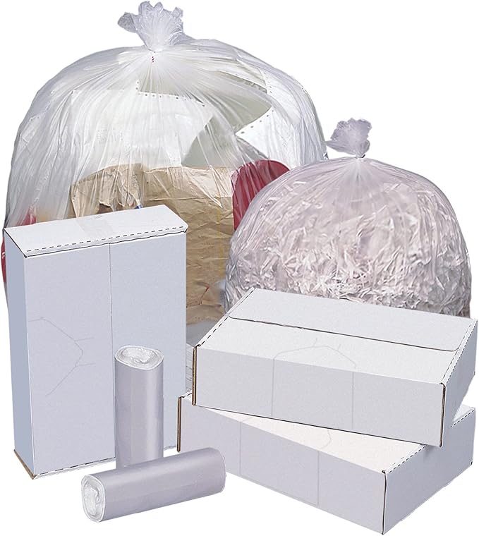 Highmark™ High-Density Can Liners 8 Mic 10 Gallons 24 x 24 Natural Box Of 1000