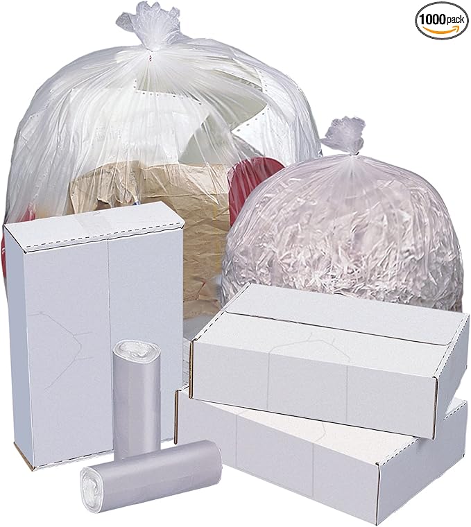 Highmark™ High-Density Can Liners 8 Mic 10 Gallons 24 x 24 Natural Box Of 1000
