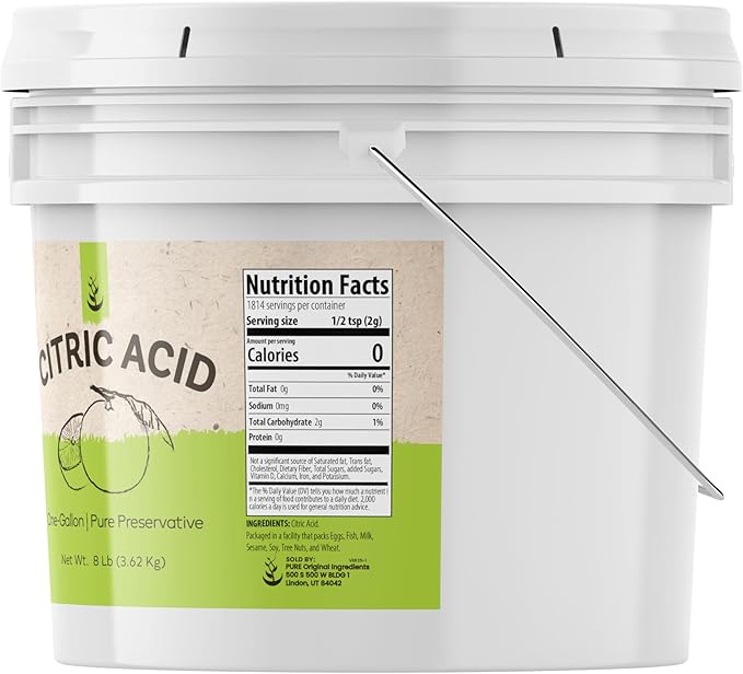 PURE ORIGINAL INGREDIENTS Citric Acid (1 Gallon) Pure &amp Undiluted All Purpose Cleaner Enhancer
