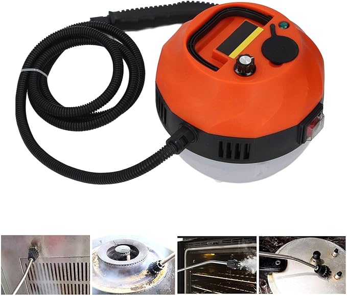 Pressurized Steam Cleaner with Sprayer 6 Gears Adjustment for Kitchen Bathroom Cleaning High Temperature Low Water Indoor Outdoor Use (US Plug 110V)