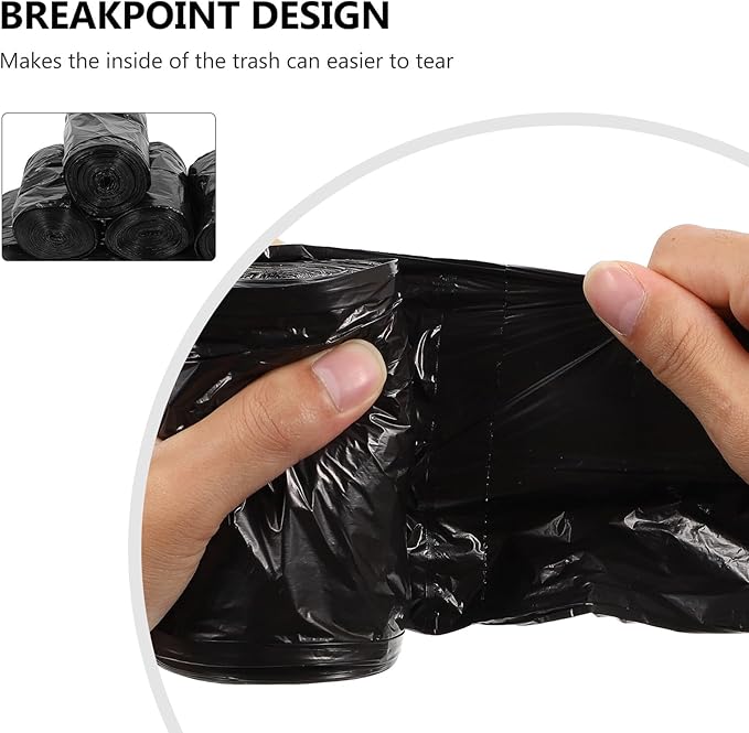Disposable Thick Pe Toilet Trash Bags 200pcs Black Strong Garbage Liners for Portable Outdoor and Home Bathroom Use