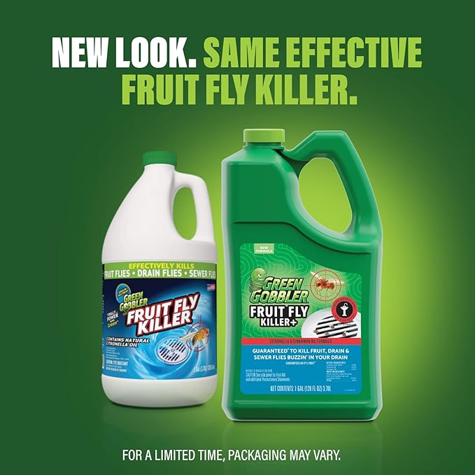 Green Gobbler Fruit Fly Goodbye Gel Drain Treatment | Killer Flies &amp Eliminator (1 Gallon)