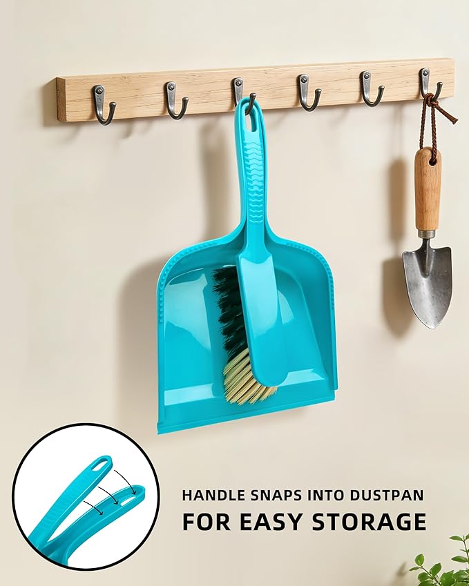 MR.SIGA Dustpan and Brush Set Pack of 2 Set Blue &amp Grey