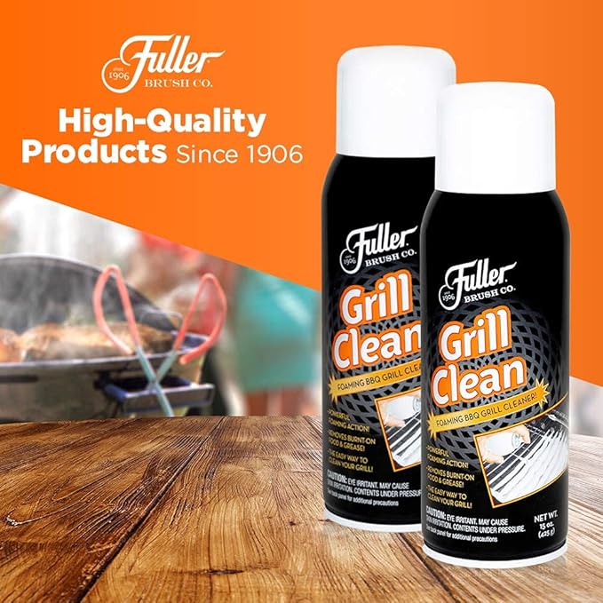 Fuller Brush Grill Cleaner - Heavy Duty Foaming Spray for Cleaning Oven Grilling Griddle &amp Iron Plate - Safe &amp Easy Grease Remover for Clean BBQ Racks &amp Grills 6 Pack