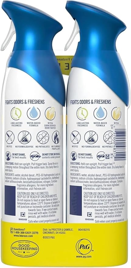 𝓕𝓮𝓫𝓻+𝓮𝔃𝓮 Air Freshener Spray Odor-Fighting Room Spray Ocean 8.8oz 2 Count
