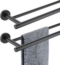 JQK Double Bath Towel Bar Matte Black 33 Inch 304 Stainless Steel Thicken 0.8mm Towel Rack for Bathroom Towel Holder Wall Mount Useable Length 30 Inch 2 Pack TB100L30-PB-P2