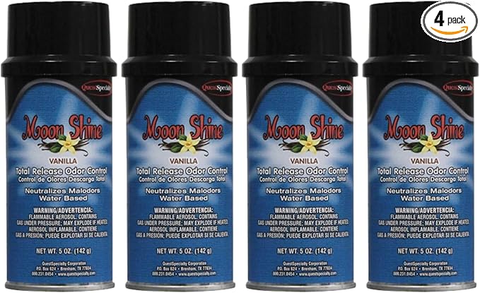 Quest 3240 MOON SHINE Water-Based Total Release Odor Control Vanilla (4 Pack)