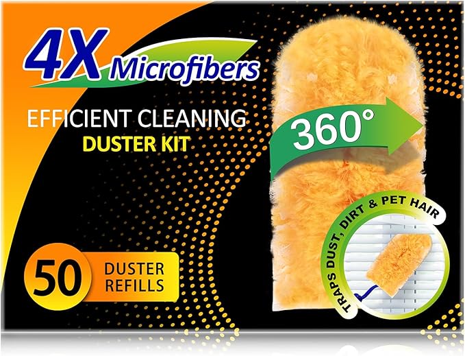 Duster Refills 50 Counts 360° Heavy Duty Multi Surface Duster Refills for Cleaning Compatible with Swiffer Dusters