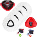 4 Pack Mop Replacement Heads Compatible with Oceda EasyWring 1-Tank System - Includes 1 Mop Scrub Brush Head1 Mop BaseMicrofiber Mop Refills Easy Cleaning Mop Head Replacement(White)