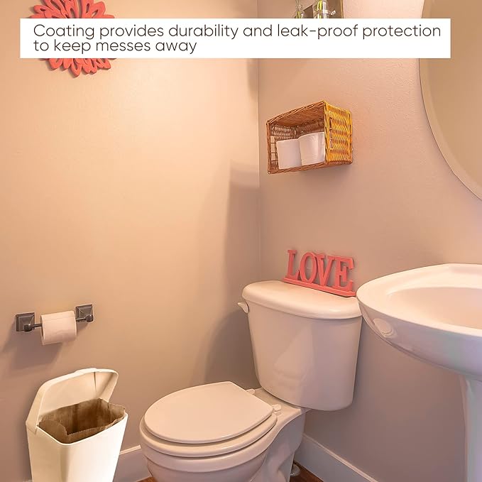 Waxed Kraft Feminine Hygiene Liner Bag Business Restroom Bathroom Personal Dispensers 7.5 x 10 Waste Receptacle Paper Liners Sanitary Napkin Disposal Bags Kraft Bag (500 Pcs)
