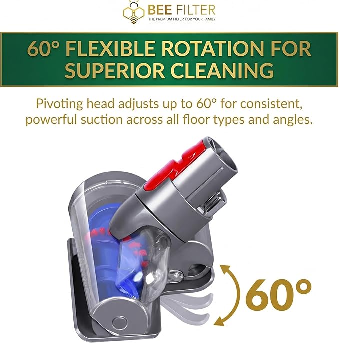 Dyson Mini Motorized Brush Head - Pet Hair Removal Vacuum Attachment for Dyson V7 V8 V10 V11 V15 Vacuum Cleaners Mini Hair Screw Tool for Carpeted Stairs Couch Cushions Upholstery &amp Car Carpet